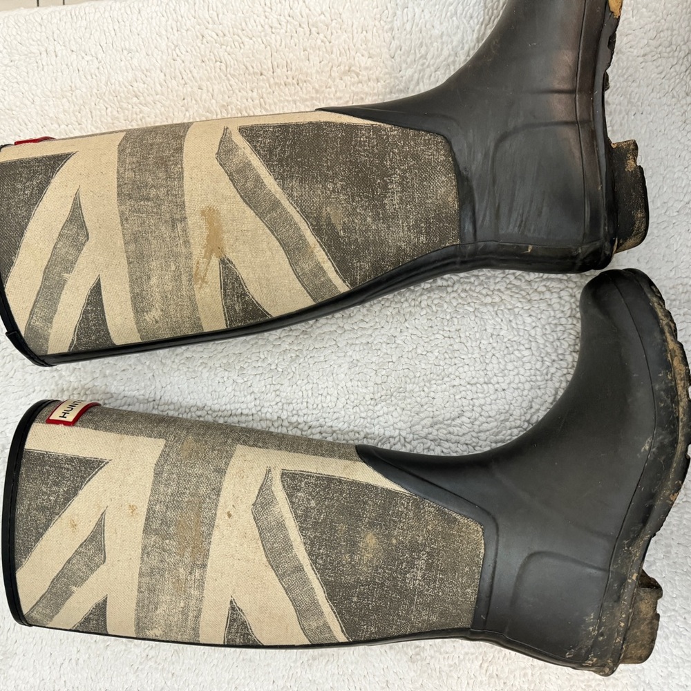 Hunter British flag rain boots